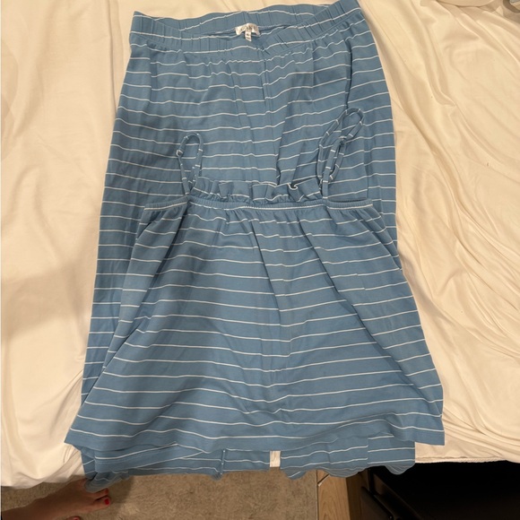 Women's Blue Striped Pajama Set - Picture 1 of 2